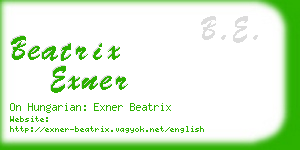 beatrix exner business card